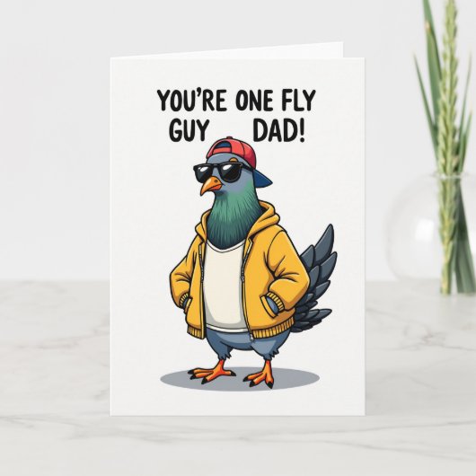 Cool Dad Pigeon Fathers Day Card カード (正面)