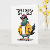 Cool Dad Pigeon Fathers Day Card カード (黄色い花)