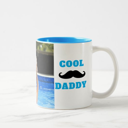 Cool Daddy Quote Father's day Photo ツートーンマグカップ (右)
