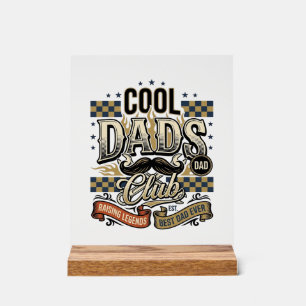Cool Dads Club ビンテージ風刻印 パパTシャツデザイン_ アクリルサイン