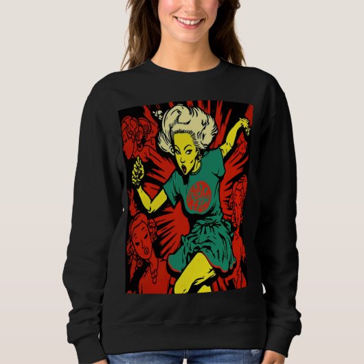 Cool Dancing Mom Retro Streetwear Dancer Mom  1 スウェットシャツ (正面)