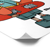 Cool Deer With A Snowboard  ポスター (角)