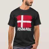 Cool Denmark Flag Raglan Baseball Tシャツ (正面)