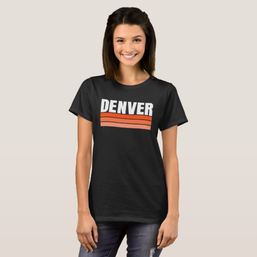 Cool Denver Orange Striped Simple & Basic Minimal Tシャツ (正面フル)