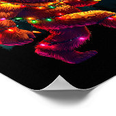 Cool Devil Horns Sasquatch Holiday Lights Christma ポスター (角)