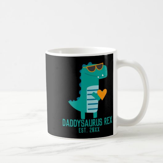 Cool Dino Daddysaurus Rex New Dad Fathers Day  コーヒーマグカップ (右)