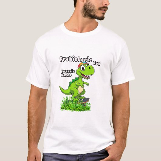 Cool Dino on a Skateboard Tシャツ (正面)