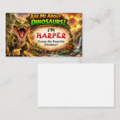 Cool Dinosaur Calling Card for Older Kids コーリングカード (正面/裏面)