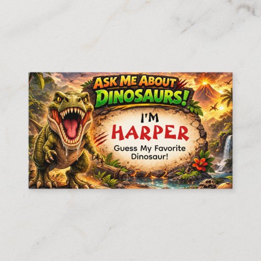 Cool Dinosaur Calling Card for Older Kids コーリングカード (正面)