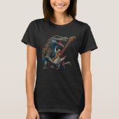 Cool Dinosaur Guitar Graphic Tシャツ (正面)