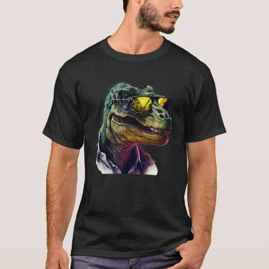 Cool  dinosaur Tyrannosaurus Rex Tシャツ (正面)
