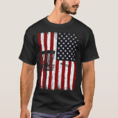 Cool Disc Golf Player Distressed USA American Flag Tシャツ (正面)