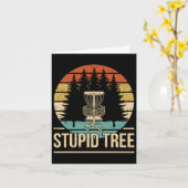 Cool Disc Golf Player Quote I Stupid Tree  カード (黄色い花)