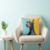 Cool Doberman with sunglasses クッション (椅子)