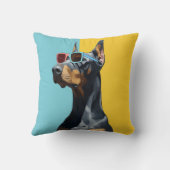 Cool Doberman with sunglasses クッション (裏面)