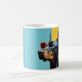 Cool Doberman with sunglasses コーヒーマグカップ (中央)