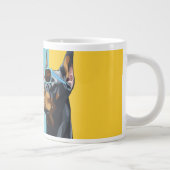 Cool Doberman with sunglasses ジャンボコーヒーマグカップ (右)