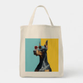 Cool Doberman with sunglasses トートバッグ (裏面)
