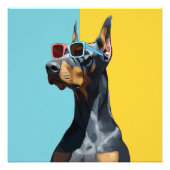 Cool Doberman with sunglasses フォトプリント (正面)