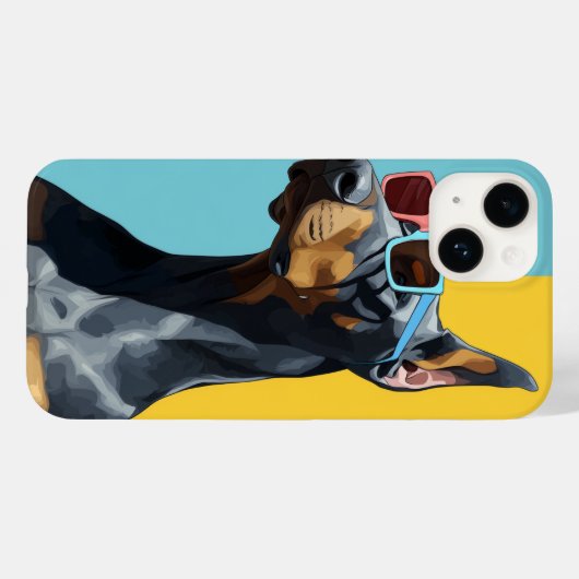 Cool Doberman with sunglasses Case-Mate iPhoneケース (裏面 (横))