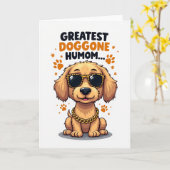 Cool Dog Greatest Mom カード (黄色い花)