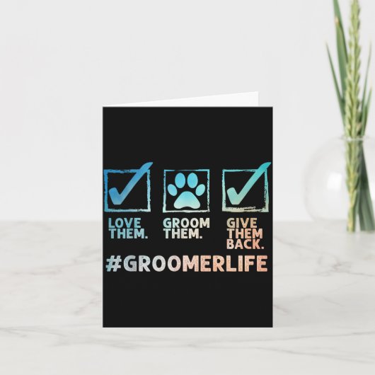 Cool Dog Groomer Art For Men Women Dog Grooming Pe カード (正面)