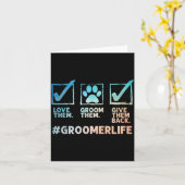 Cool Dog Groomer Art For Men Women Dog Grooming Pe カード (黄色い花)