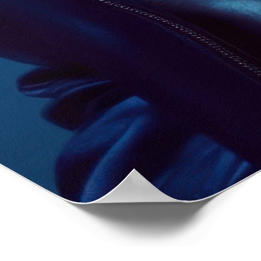 Cool Dog in Blue Jacket - Retro Neon Animal ポスター (角)