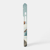 Cool Dog in Preppy Winter Attire and Hat   iPhoneケース (左側面)