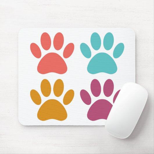 Cool Dog Paw Prints マウスパッド (マウス)