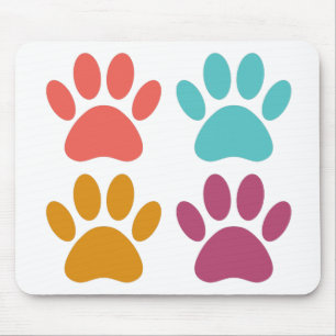 Cool Dog Paw Prints マウスパッド