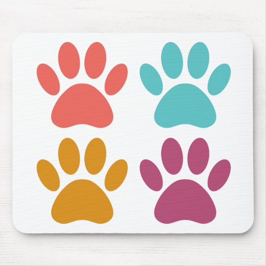 Cool Dog Paw Prints マウスパッド (正面)