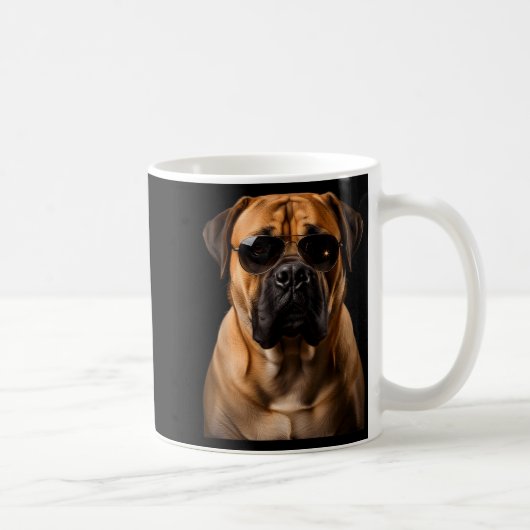 Cool Dog Sungles Bullmastiff Funny Look  コーヒーマグカップ (右)