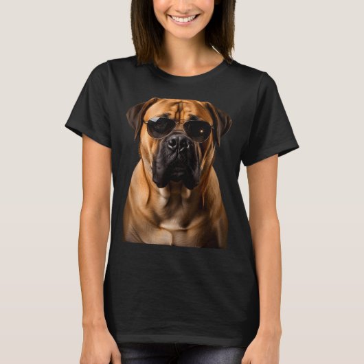 Cool Dog Sungles Bullmastiff Funny Look  Tシャツ (正面)