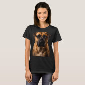 Cool Dog Sungles Bullmastiff Funny Look  Tシャツ (正面フル)