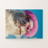  Cool Dog with Pink Hat Puzzle ジグソーパズル (横)