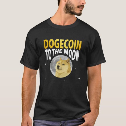 Cool Dogecoin to the Moon Tee, Doge Coin Crypto Cu Tシャツ (正面)