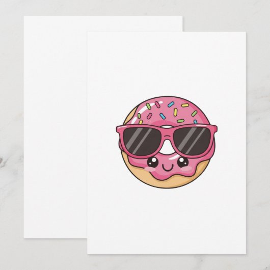 Cool Donut with Sunglasses 招待状 (正面/裏面)