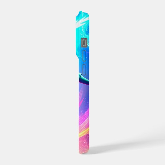 Cool Dramatic Lady Liberty Keep Calm and Sparkle  iPhoneケース (左側面)