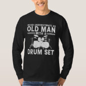 Cool Drummer Men Dad Drum Set Player Drum Kit Musi Tシャツ (正面)