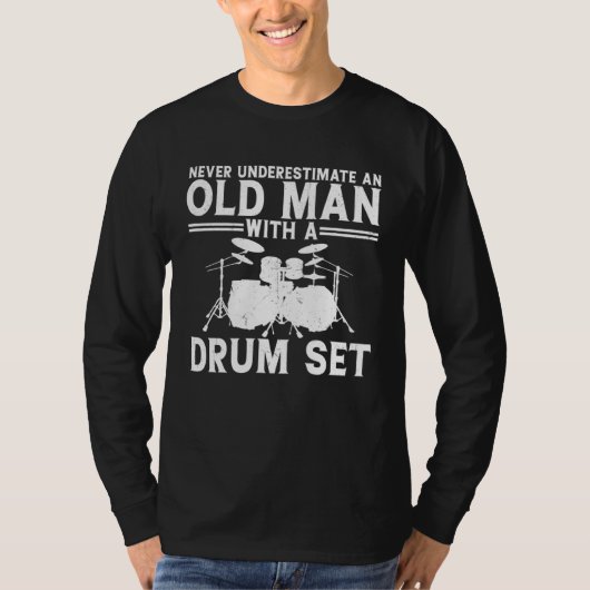 Cool Drummer Men Dad Drum Set Player Drum Kit Musi Tシャツ (正面)