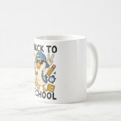 Cool Duck Back to School Design Funny Cartoon Goos コーヒーマグカップ (正面右)