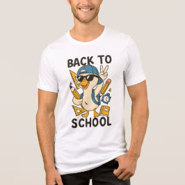 Cool Duck Back to School Design Funny Cartoon Goos トライブレンドＴシャツ