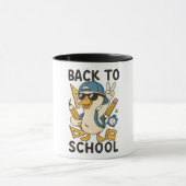 Cool Duck Back to School Design Funny Cartoon Goos マグカップ (中央)