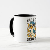Cool Duck Back to School Design Funny Cartoon Goos マグカップ (正面左)