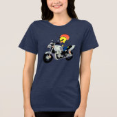 Cool Duck Riding a Motorcycle トライブレンドTシャツ (正面)