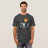 Cool Duck Riding a Motorcycle Tシャツ (正面フル)