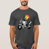 Cool Duck Riding a Motorcycle Tシャツ (正面)