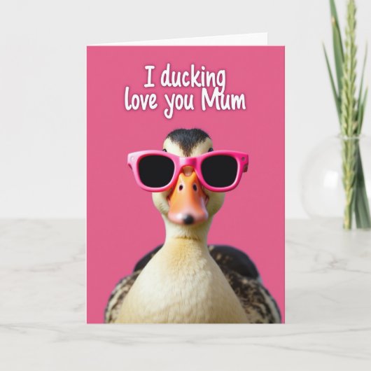Cool Duck Sunglasses Portrait Card カード (正面)