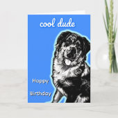 Cool Dude Australian Shephard Folded Greeting Card カード (正面)